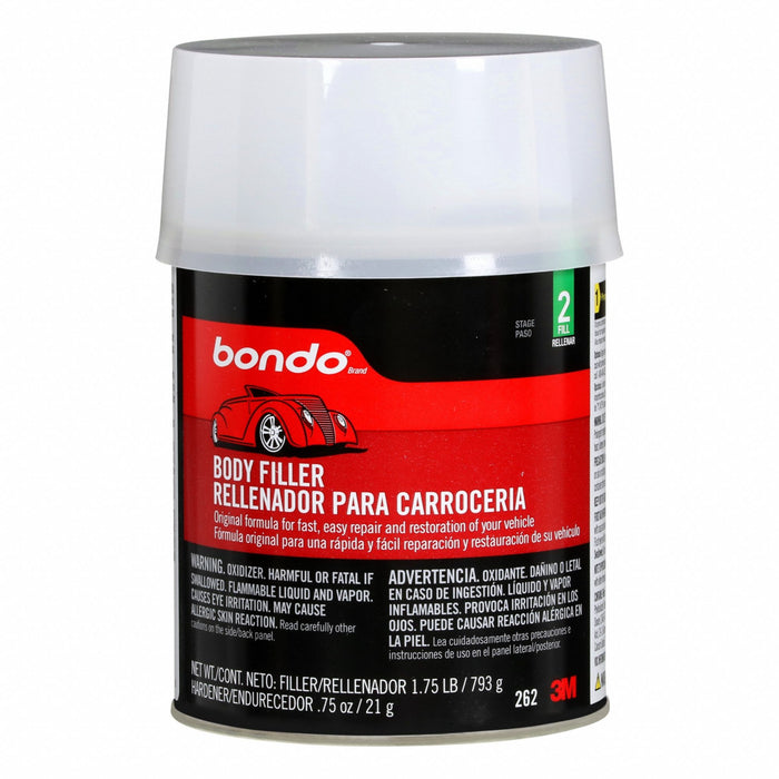 Bondo OR-QT-ES Body Filler, Polyester, Pink, Concrete/Fiberglass/Metal/Wood, 3 min Working Time, Can