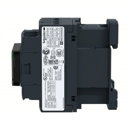 Schneider LC1D18F7 IEC Magnetic Contactor: Non - Reversing, 3 Poles, 18 A, 110V AC Coil, 1NO/1NC - KVM Tools Inc.KV48N855