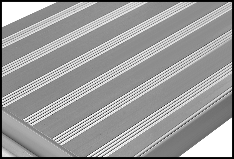 McMaster 8159T53 Aluminum Lightweight Rolling Platform Ladder, 12 ft, 16 Ribbed Steps, Grit-Coated Platform, 500 lb Cap.