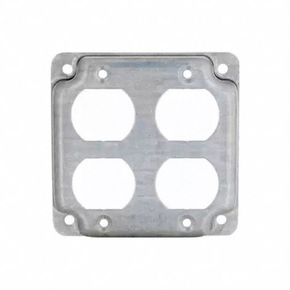 Raco 907C Electrical Box Cover 2 Gangs Crushed Corner Galvanized Zinc