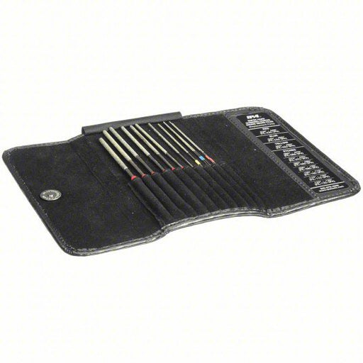 IPA 8042 Round Micro Files Round, 3 in Lg without Tang, 12 Pieces, Includes Handle - KVM Tools Inc.KV19RE91