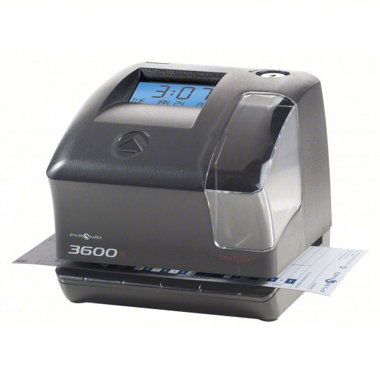 Pyramid 3600SS Time Clock Punch Clock Type, Digital, Black, 5 3/4 in Ht, 6 1/8 in Wd, 6 3/4 in Dp - KVM Tools Inc.KV25KK02