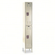 Hallowell U1256 - 2A - PT Wardrobe Locker 12 in x 15 in x 66 in, Louvered, 2 Tiers, 1 Units Wide, Padlock Hasp, Tan - KVM Tools Inc.KV1AEG6