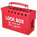 Brady 65699 Group Lockout Box Steel, Red, 6 in x 8.9 in 3.5 in, Portable, Hinged, 13 Padlocks - KVM Tools Inc.KV1D677