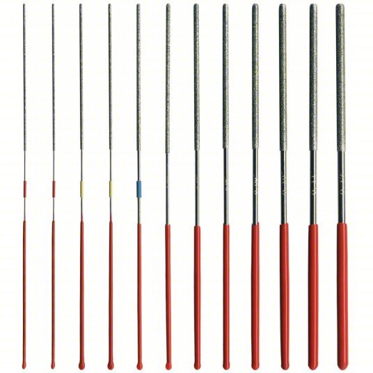 IPA 8042 Round Micro Files Round, 3 in Lg without Tang, 12 Pieces, Includes Handle - KVM Tools Inc.KV19RE91