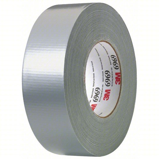 3M 6969 Duct Tape Heavy Duty, 2 in x 60 yd, Silver, Continuous Roll, Pack Qty 1 - KVM Tools Inc.KV15F769