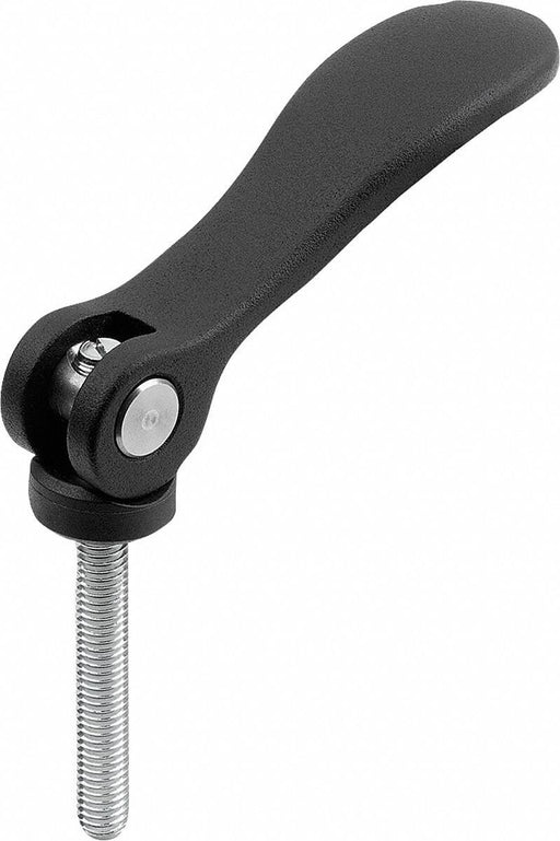 Kipp K0005.05011A0X50 Cam Handle, Aluminum w/ Steel Thread, #10-24,  50 mm Thread Lg, 52.3 mm Handle Lg