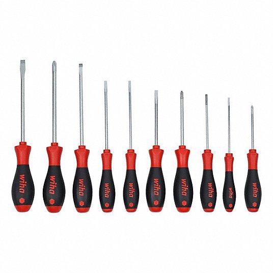 Wiha 30280 Screwdriver Set 1 - 10 Pieces, 10 Pieces, Phillips/Slotted Tip, Cushion Grip, Box - KVM Tools Inc.KV833DL9