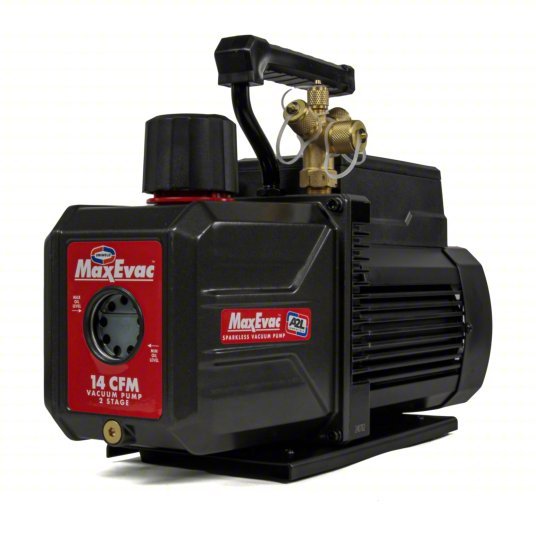 Uniweld MEVP14S MaxEvac Vacuum Pump, A2L Compatible, 14.4 CFM, 1.5 HP 2 - Stage, 115V/60 Hz 14.4 cfm, 120V AC - KVM Tools Inc.KV843H35