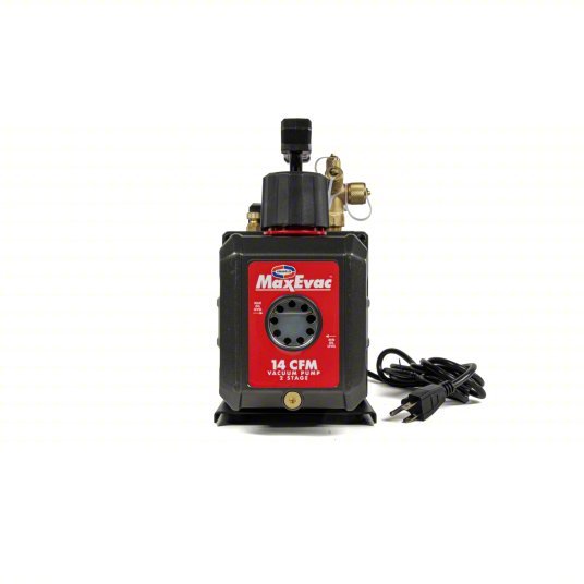 Uniweld MEVP14S MaxEvac Vacuum Pump, A2L Compatible, 14.4 CFM, 1.5 HP 2 - Stage, 115V/60 Hz 14.4 cfm, 120V AC - KVM Tools Inc.KV843H35