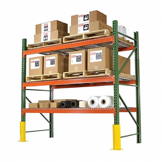Husky Rack & Wire IBX43108 Step Beam, 108 in W x 4-1/4 in H x 2-1/2 in D, 16 ga Roll-Formed Steel, 5,060 lb Cap, Teardrop Pallet Rack Connection, Orange