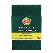 Scotch - Brite 222 Scotch - Brite Heavy Duty Scour Pad Synthetic Fiber, 6 in Lg, 3 3/4 in Wd, 2 PK - KVM Tools Inc.KV874KZ4