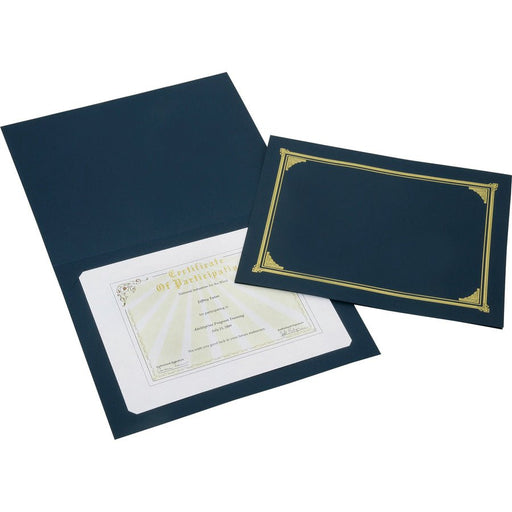 Skilcraft 7510-01-519-5771 Gold Foil Document Cover, 12.5 X 9.75, Blue, 5/Pack - KVM Tools Inc.KV380DV0