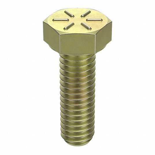 Fabory U04104.025.0100 Grade 8, 1/4"-20 Hex Head Cap Screw, Zinc & Yellow Plated Steel, 1 in L, 100 PK - KVM Tools Inc.KV10H330