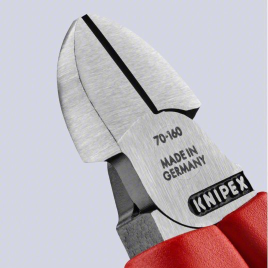 Knipex 70 02 160 Diagonal Cutting Plier Std, Straight, Narrow, 3/4 in Jaw Lg, 7/8 in Jaw Wd, 6 1/4 in Overall Lg, 70 - KVM Tools Inc.KV10T983