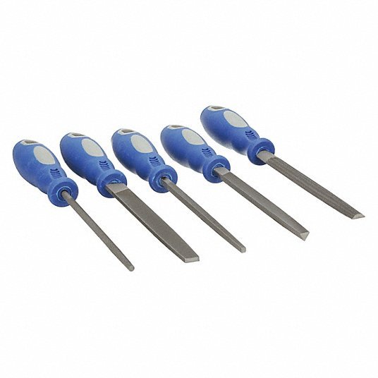 KVM Tools KV10Z761 Hand File Set, Bastard/Smooth, 6 In L, 5 Pc - KVM Tools Inc.KV10Z761