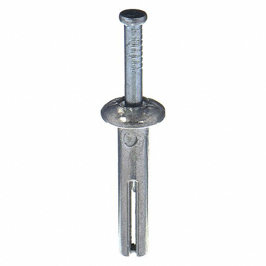 KVM Tools U70650.025.0125 Nail Drive Anchor, 1/4" Dia., 2" L, Alloy Steel Zinc Plated, 100 PK - KVM Tools Inc.KV11K343