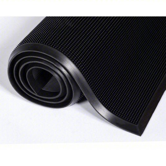 Ability One 7220-01-582-6247 Entrance Mat Finger, Outdoor, Heavy, 2 ft x 32 in, 5/8 in Thick, Rubber, Beveled Edge, Black - KVM Tools Inc.KV13J094