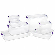 Homz 3420GRPRCL.08 Storage Tote 3.9 gal, 16 1/4 in x 13 in x 6 1/8 in, Clear Body, Clear Lid, Less than 10 gal - KVM Tools Inc.KV13N880