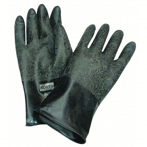 Honeywell North B131R/10 Chemical Resistant Gloves 13 mil Thick, 11 in Lg, 10 Size, Black, Pack of 6 - KVM Tools Inc.KV161A47