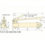 Enerpac P392 Two Speed, Lightweight Hydraulic Hand Pump, 55 in3 Usable Oil - KVM Tools Inc.KV80021660