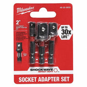 Milwaukee 48-32-5033 Impact Hex Shank Socket Adapter Set, 1/4 in Drive, Black Oxide, 3-Piece - KVM Tools Inc.KV19RK08