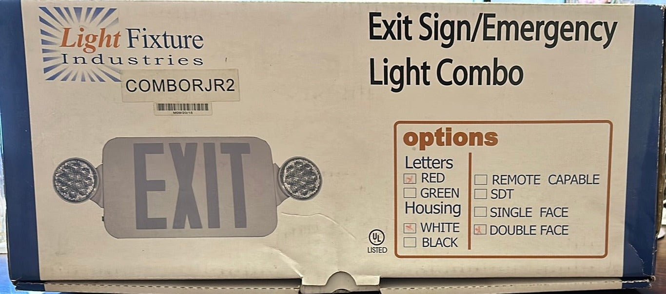 Light Fixture Industries COMBORJR2 Exit Sign/Emergency Light Combo