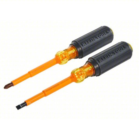 Klein 33532-INS ESD Safe Insulated Screwdriver Set 2 Pieces, Phillips/Slotted Tip, 1/4 in Tip Size - KVM Tools Inc.KV1AHE5