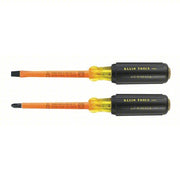 Klein 33532-INS ESD Safe Insulated Screwdriver Set 2 Pieces, Phillips/Slotted Tip, 1/4 in Tip Size - KVM Tools Inc.KV1AHE5