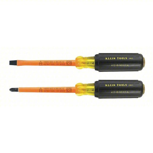 Klein 33532-INS ESD Safe Insulated Screwdriver Set 2 Pieces, Phillips/Slotted Tip, 1/4 in Tip Size - KVM Tools Inc.KV1AHE5