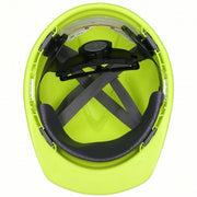 MSA 10061512 Hard Hat Hi-Visibility Yellow, No Graphics, Ratchet (4-Point), Polyethylene, Side-Slots - KVM Tools Inc.KV1AVR8
