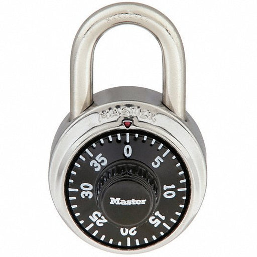 Master Lock 1525 Combination Padlock, Center, Black/Silver - KVM Tools Inc.KV1D573