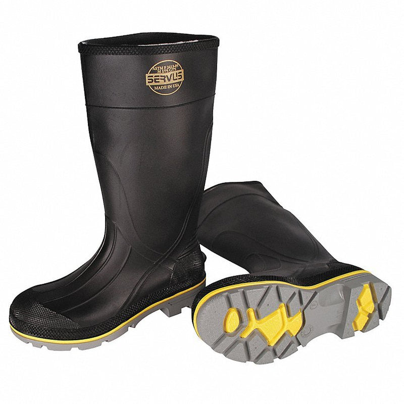 Honeywell Servus 75109/8 XTP Steel-Toe Rubber Boots, Defined Heel, 15 in H, Knee, Black, Men's, Size 8 - KVM Tools Inc.KV1TZL9