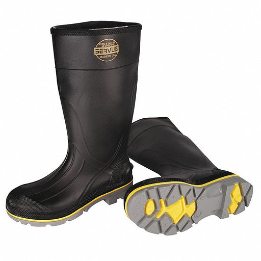Honeywell Servus 75109/8 XTP Steel-Toe Rubber Boots, Defined Heel, 15 in H, Knee, Black, Men's, Size 8 - KVM Tools Inc.KV1TZL9