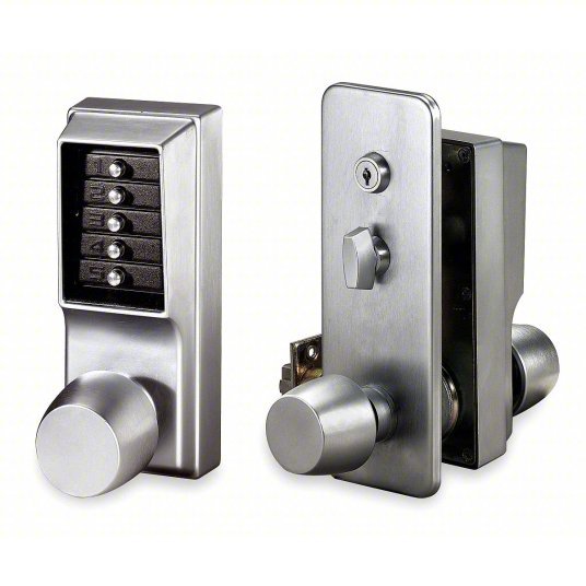 Kaba 1031-26D-41 Mechanical Push Button Lockset Knob, Entry, Factory L ...