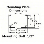Hamilton S-7516-SPRT Plate Caster with Flat-Free Wheels 16 in Wheel Dia., 2900 lb, 18 1/2 in Mounting Ht, D - KVM Tools Inc.KV6AZP3