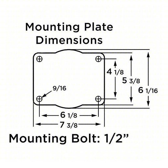 Hamilton S-7516-SPRT Plate Caster with Flat-Free Wheels 16 in Wheel Dia., 2900 lb, 18 1/2 in Mounting Ht, D - KVM Tools Inc.KV6AZP3