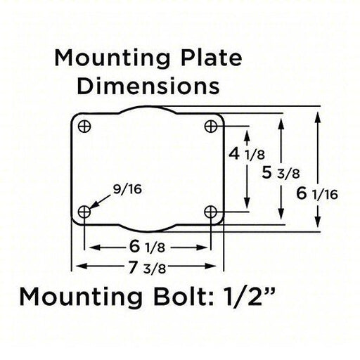 Hamilton S-7516-SPRT-4SL-FCB Plate Caster with Flat-Free Wheels 16 in Wheel Dia., 2900 lb, 18 1/2 in Mounting Ht - KVM Tools Inc.KV6AZP4