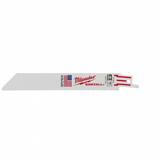 Milwaukee 48-00-5184 Reciprocating Saw Blade: 18 Teeth per Inch, 6 in Blade Lg, 3/4 in Ht, Straight Back, 5 PK - KVM Tools Inc.KV2AC20