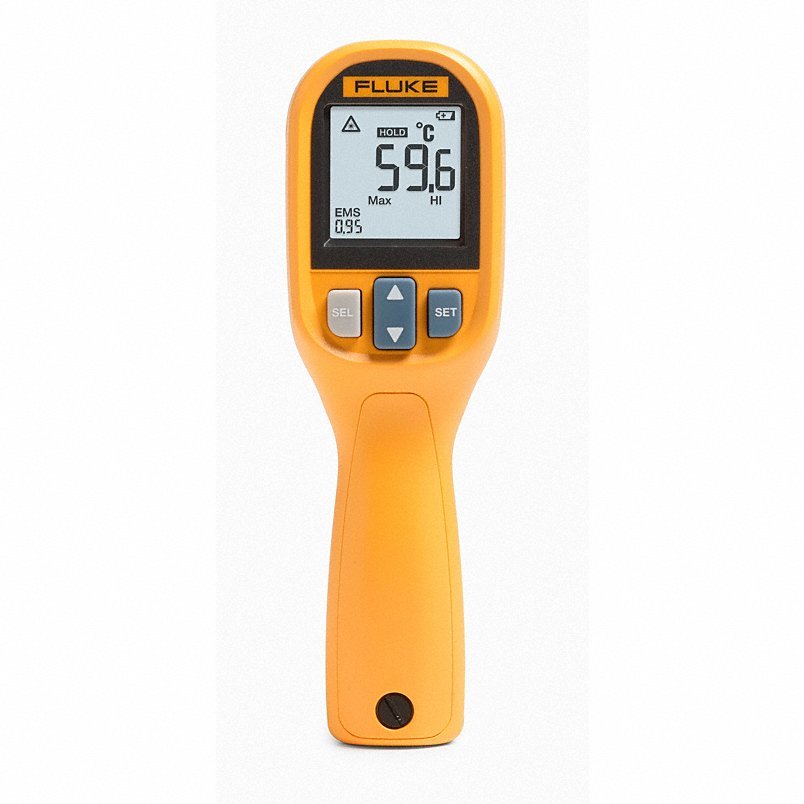 FLUKE-59 MAX + Infrared Thermometer, Backlit LCD, -22 Degrees to 932 Degrees F, Single Dot Laser Sighting - KVM Tools Inc.KV20AZ69