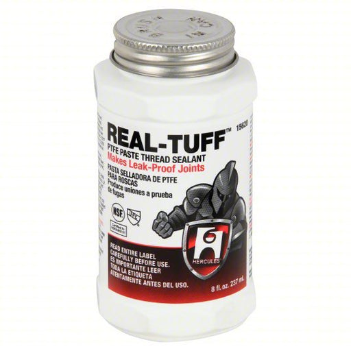 Hercules 15620 Pipe Thread Sealant Real Tuff, 9.6 fl oz, Brush-Top Can, White - KVM Tools Inc.KV20CM12
