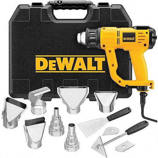 Dewalt D26960K Heat Gun Kit, Electric Powered, 120V AC, Variable Temp. Setting, 1,550 W Watt, Pistol Handle - KVM Tools Inc.KV20G231