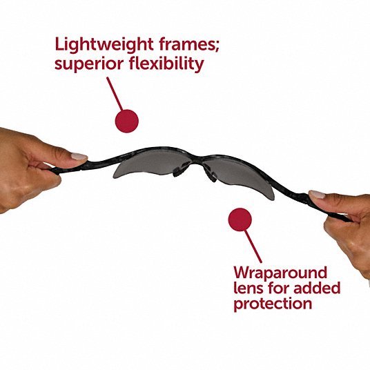 Kleenguard 25688 V30 Nemesis Safety Glasses, Mirror Coating, Scratch-Resistant, Black Half Frame, Smoke Lens - KVM Tools Inc.KV2UYF4