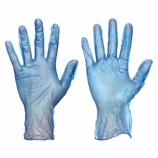 KVM Tools KV21DL28 Disposable Gloves, Vinyl, Powder Free, Blue, L, 100 PK - KVM Tools Inc.KV21DL28