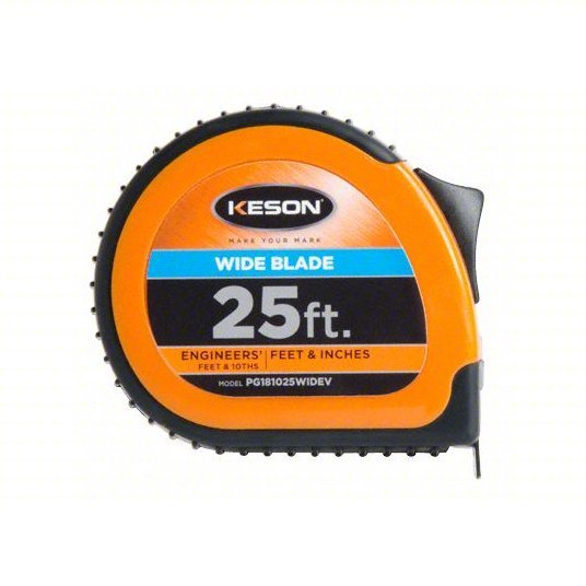 Keson PG181025WIDEV 25 ft Engineer's Tape Measure, 1 3/16 in Blade - KVM Tools Inc.KV22N872