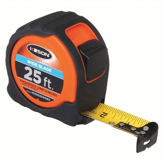 Keson PG181025WIDEV 25 ft Engineer's Tape Measure, 1 3/16 in Blade ...
