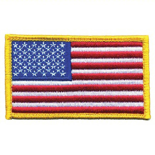 Heros Pride 0002 Embroidered Patch 3-3/8 in x 2 in, Medium Gold, Rayon/Polyester, U.S. Flag - KVM Tools Inc.KV24GR18