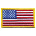 Heros Pride 0002 Embroidered Patch 3-3/8 in x 2 in, Medium Gold, Rayon/Polyester, U.S. Flag - KVM Tools Inc.KV24GR18