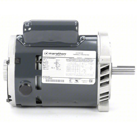Marathon Motors 5KC36JN268X Jet Pump Motor: Open Dripproof, Face Mounting, 1/2 HP, 3,450 Nameplate RPM, CW/CCW - KVM Tools Inc.KV26VX49