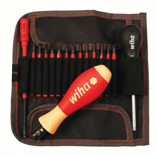 Wiha 28792 Slotted, Phillips, TORX, Square, Terminal Xeno Bit 6 1/4 in, Drive Size: 1/4 in , 16 Pc - KVM Tools Inc.KV26X276